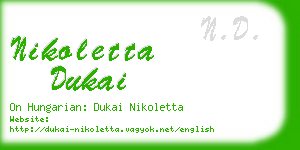 nikoletta dukai business card